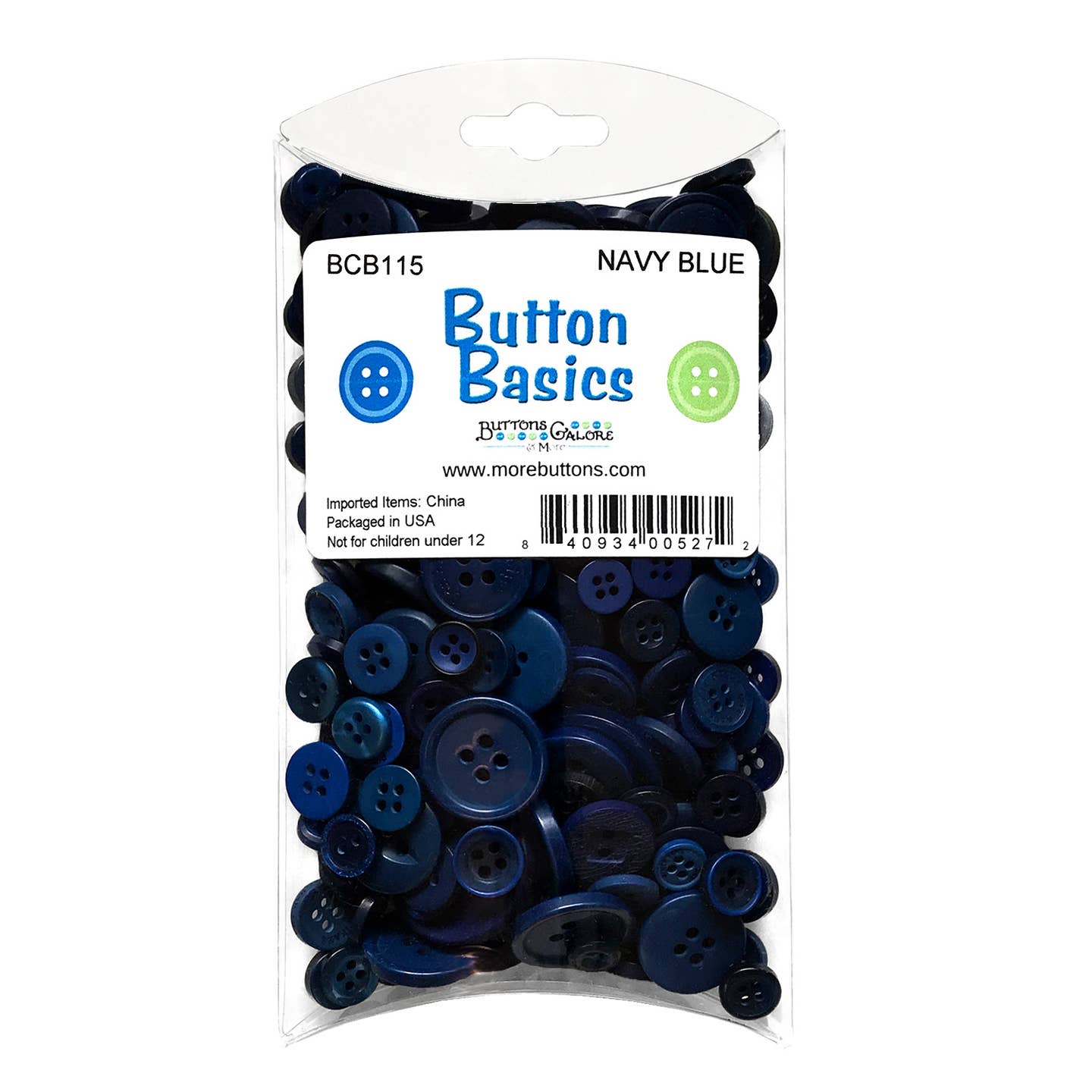 Buttons Galore and More - Button Basics Colorful Craft And Sewing Buttons - Navy Blue