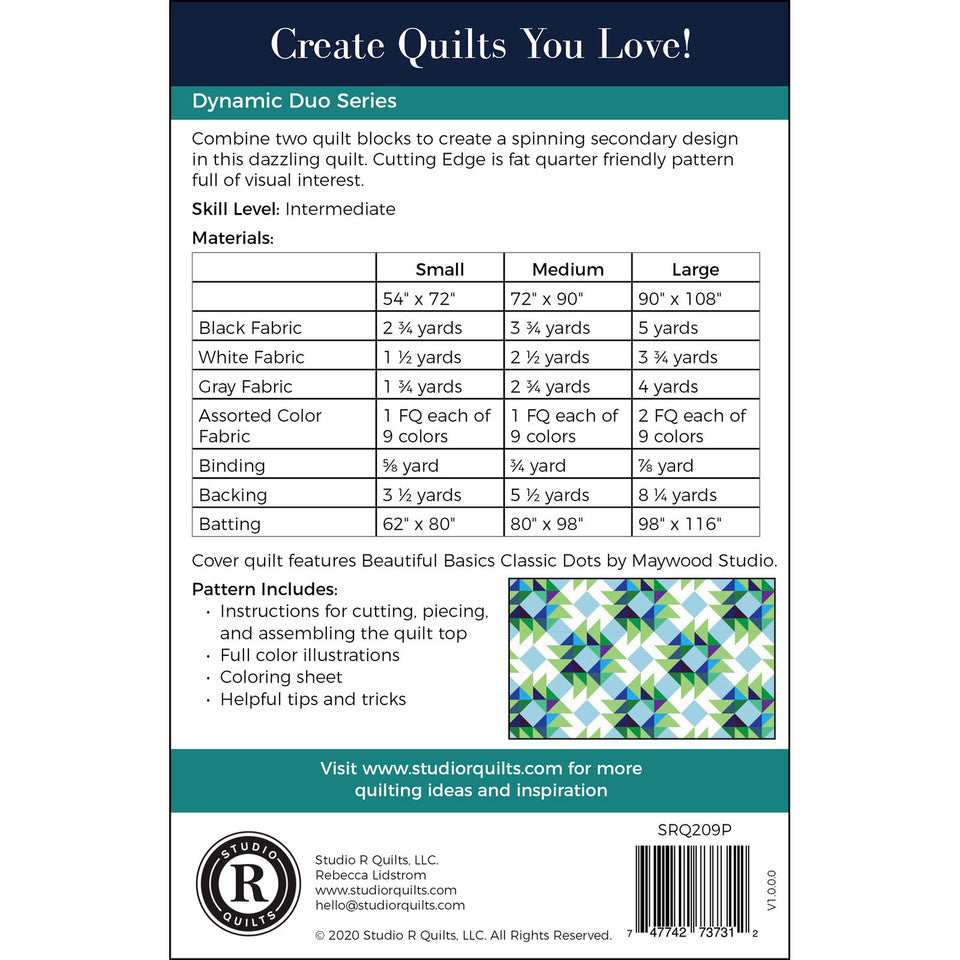 Cutting Edge Quilt Pattern By Studio R Quilts