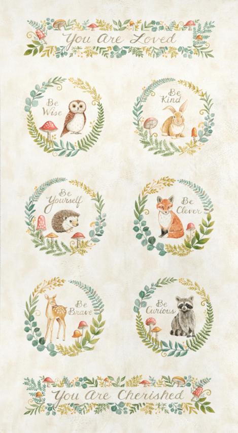 Preorder - Moda - Deb Strain - Effies Woods Quilting Cuddle Panel - Woodland Animals - 56010 11QC - Expected Release April 2026