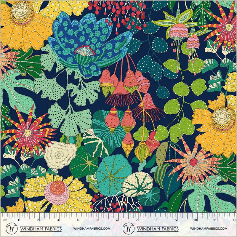 PREORDER - Windham - Sally Kelly - Sunshine - Peony Park - Rainbow Flowers - 54974D-1 Indigo - Expected Release April 2026