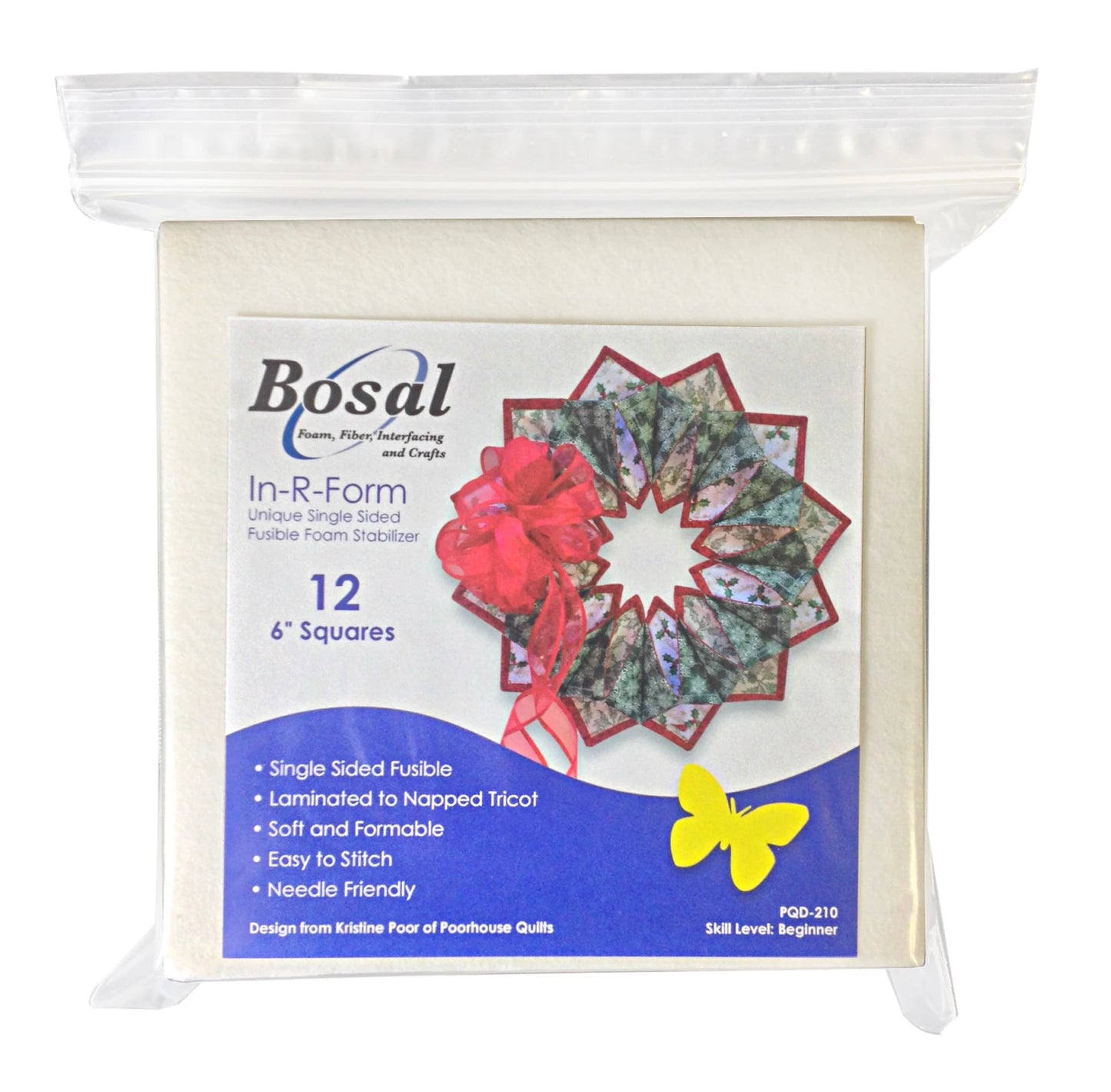 Single Sided Bosal In - R - Form - 6in x 6in Squares - 12 Per Package