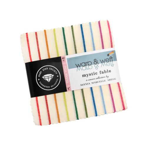 Ruby Star - Warp Weft Mystic Fable - 5" Squares Charm Pack - Factory Cut - 42 Pieces