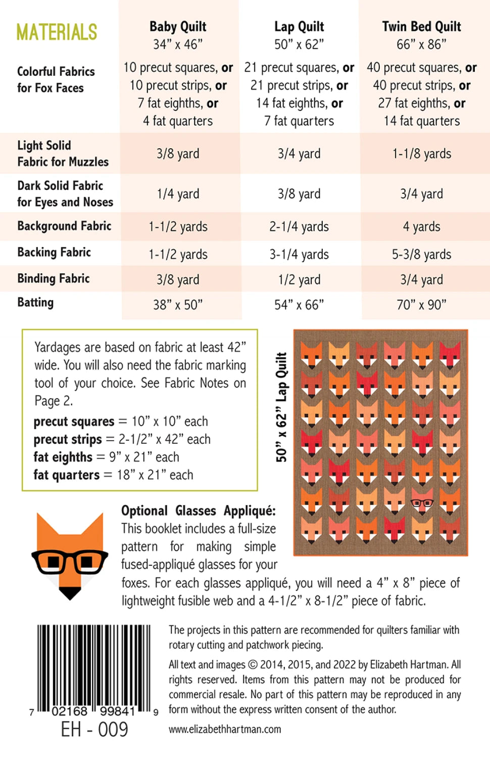 Fancy Fox Quilt Pattern By Elizabeth Hartman