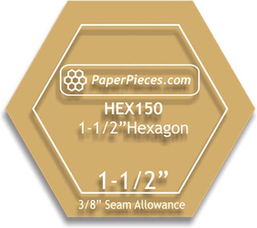 Paper Pieces Acrylic Hexagon 1.5" Seam 3/8"