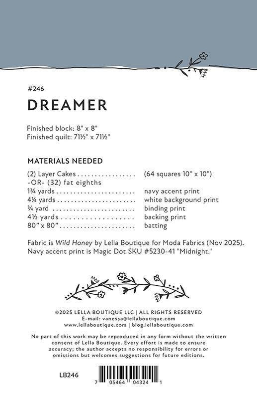 Dreamer Quilt Pattern OR Kit By Lella Boutique