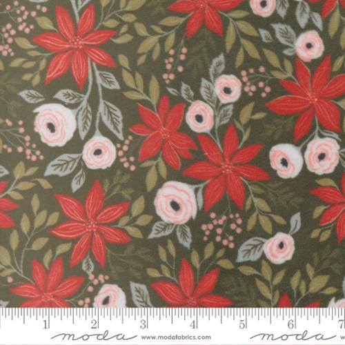 Preorder - Moda - Lella Boutique - Christmas Eve Quilting Cuddle - Poinsettia Party Florals - 5240 13QC - Expected Release May 2026
