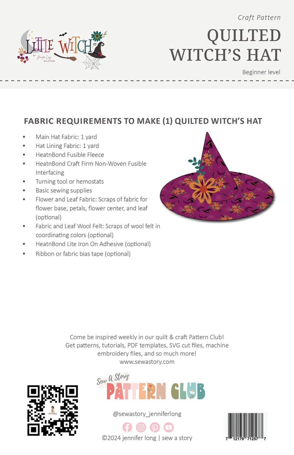 Quilted Witch's Hat Pattern By Sew A Story