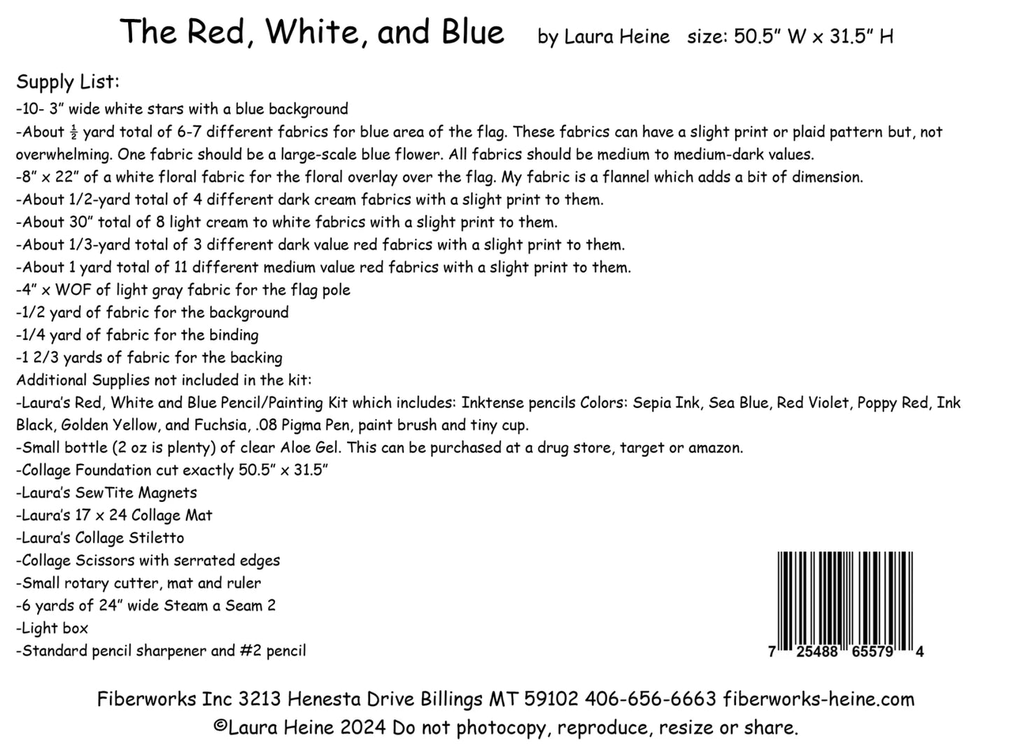 The Red White And Blue Flag Collage Quilt Pattern By Fiberworks