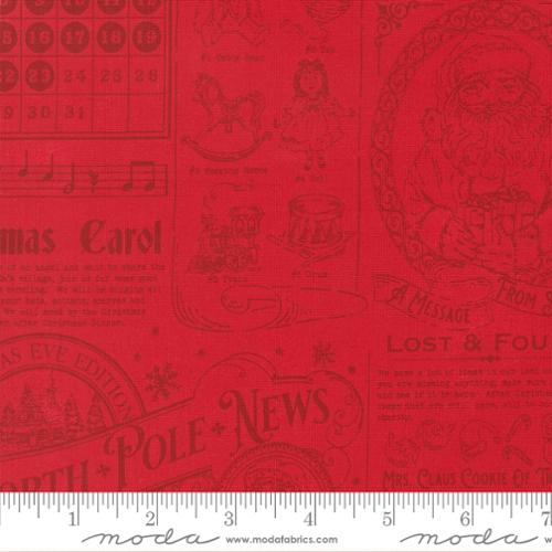 Preorder - Moda - Stacy Iest Hsu - Holiday Cheer - Christmas Vintage North Pole Newspaper - 20970 17 - Ships May 2026