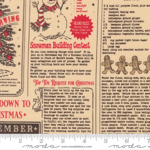 Preorder - Moda - Stacy Iest Hsu - Holiday Cheer - Christmas Vintage North Pole Newspaper - 20970 21 - Ships May 2026