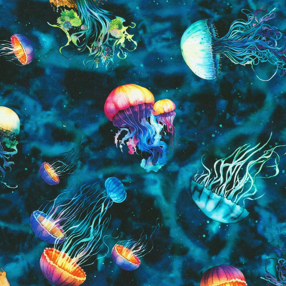 Robert Kaufman - Jellyfish Dreams - Ocean Jellyfish - SRKD-23968-248 MARINE