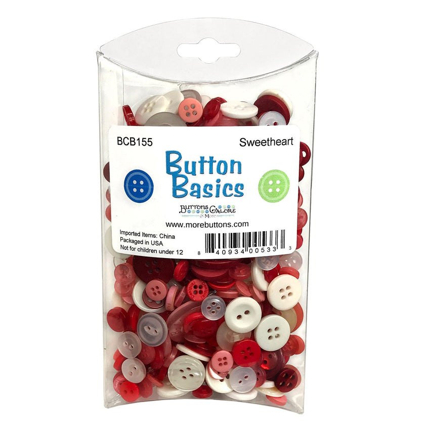 Buttons Galore and More - Button Basics Colorful Craft And Sewing Buttons - Sweetheart