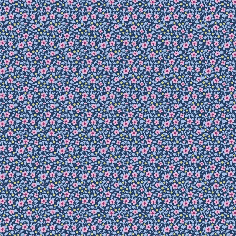 Tilda - Brie Basics - Small Florals - Denim - 130190