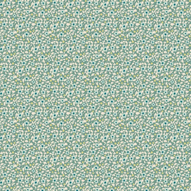 Tilda - Brie Basics - Small Florals - Teal - 130191