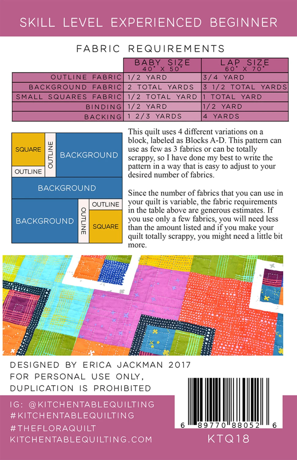 The Flora Quilt Pattern By Kitchen Table Quilting