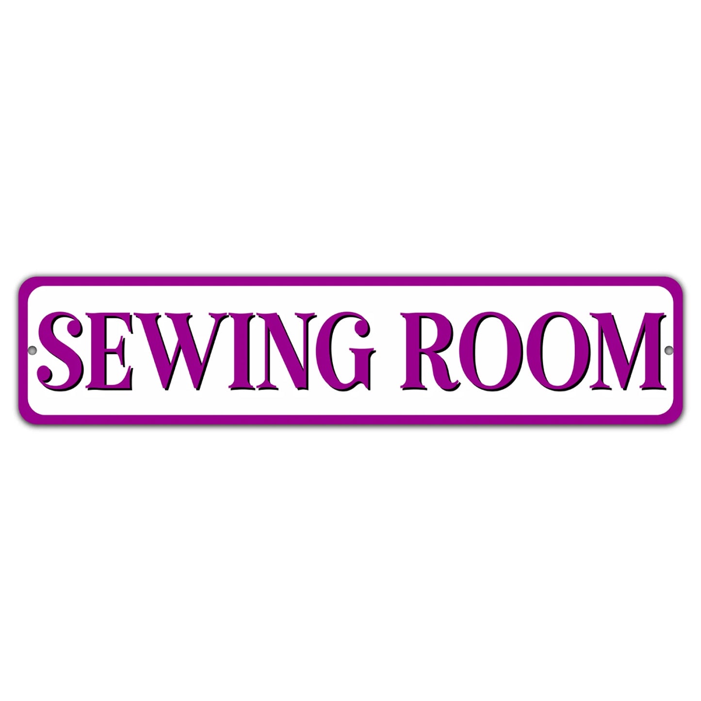 Sewing Room Purple Aluminum Sign