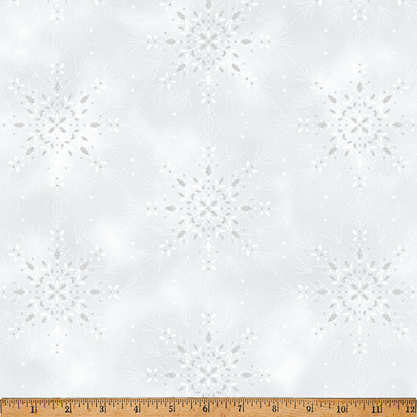 Hoffman Fabrics - Midnight Perch - Snowflakes - X7800-597S-December-Silver