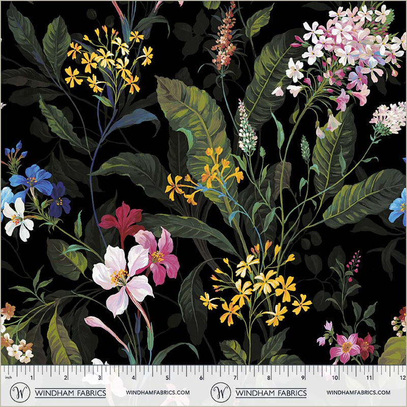Windham - Whistler Studios - Canvas & Co. - Moody Blooms Florals - 55077DC-1 Black