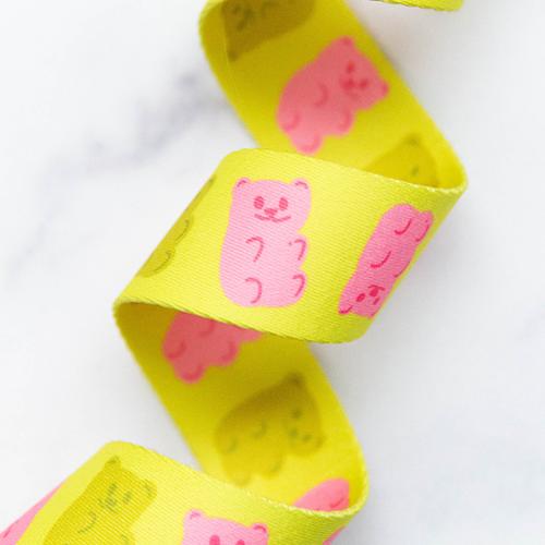 Gummy Bears Citron Yellow Webbing 1.5" Stitch Supply Co - By The Yard