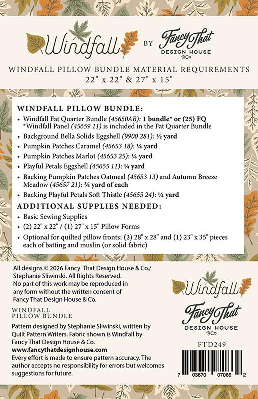 Preorder - Windfall Pillow Bundle Pattern By Fancy That Design House - Ships June 2026