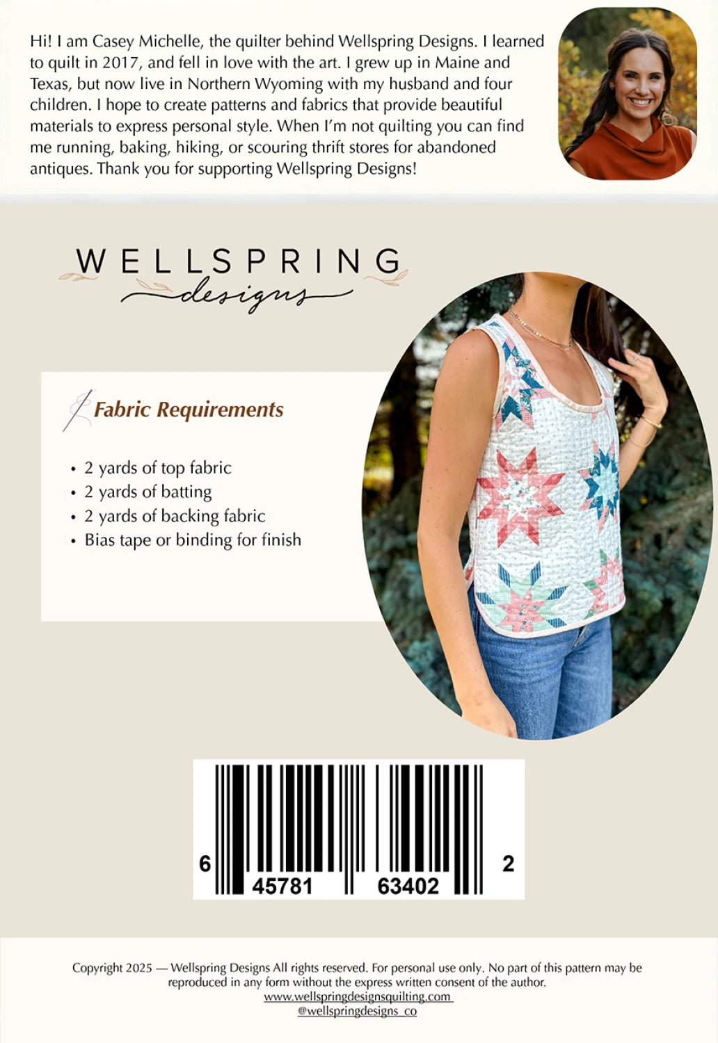 Quilted Tank Top Pattern By Wellspring Designs