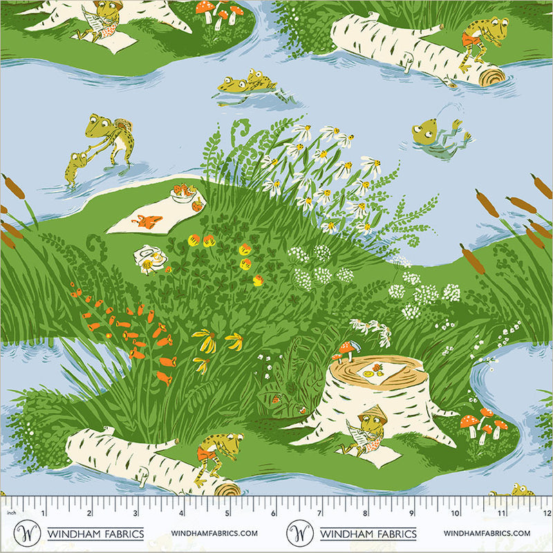Preorder - Windham - Heather Ross - Heather Ross Favorites - Frog Pond - 37022D-10 Medium Blue - Ships June 2026
