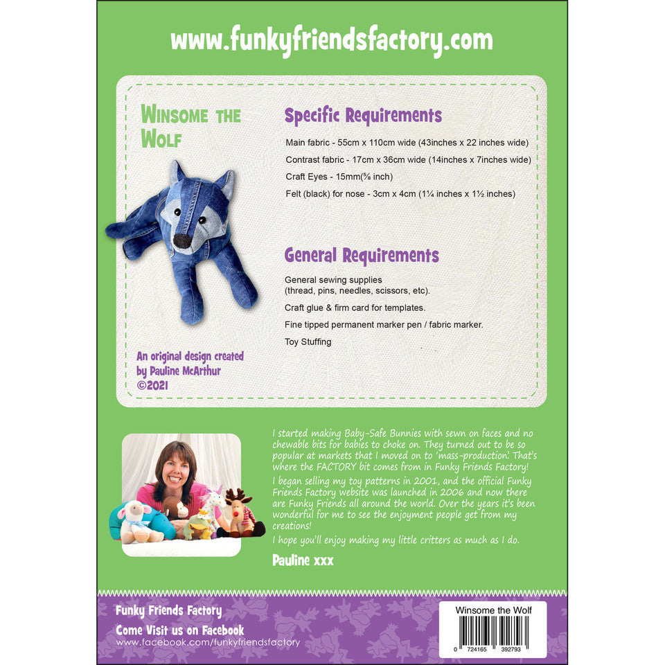 Winsome Wolf Stuffed Animal Pattern By Funky Friends Factory
