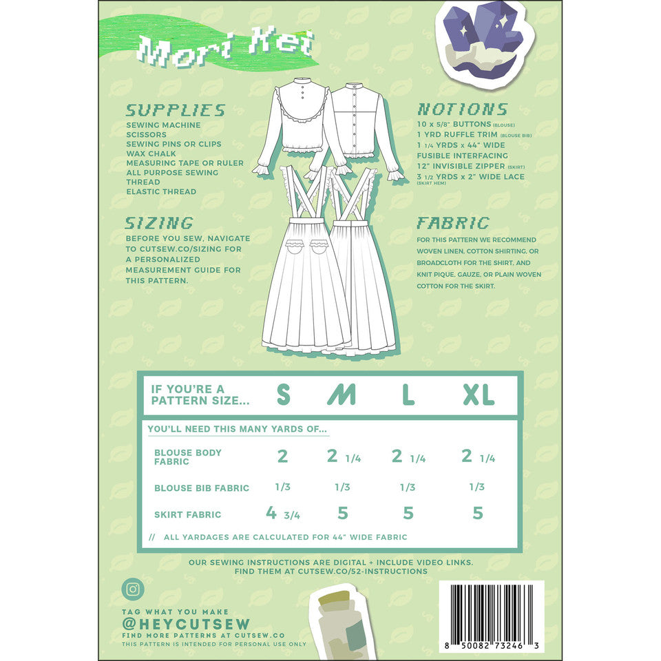 Mori Kei Clothing Pattern By Cut / Sew Patternmaking