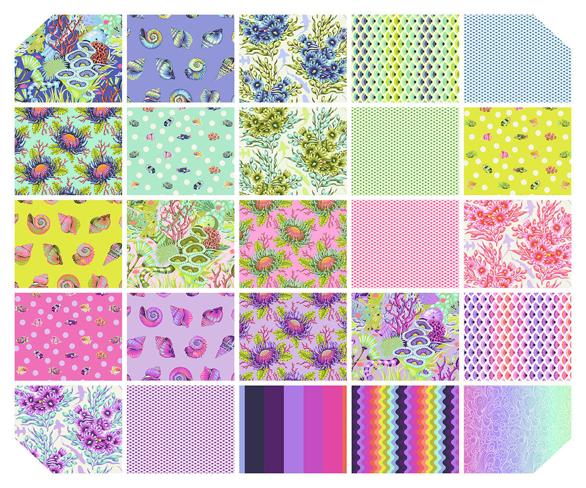 Preorder - Tula Pink - Floral Reef - 5" Squares Charm Pack - Ships April 2026