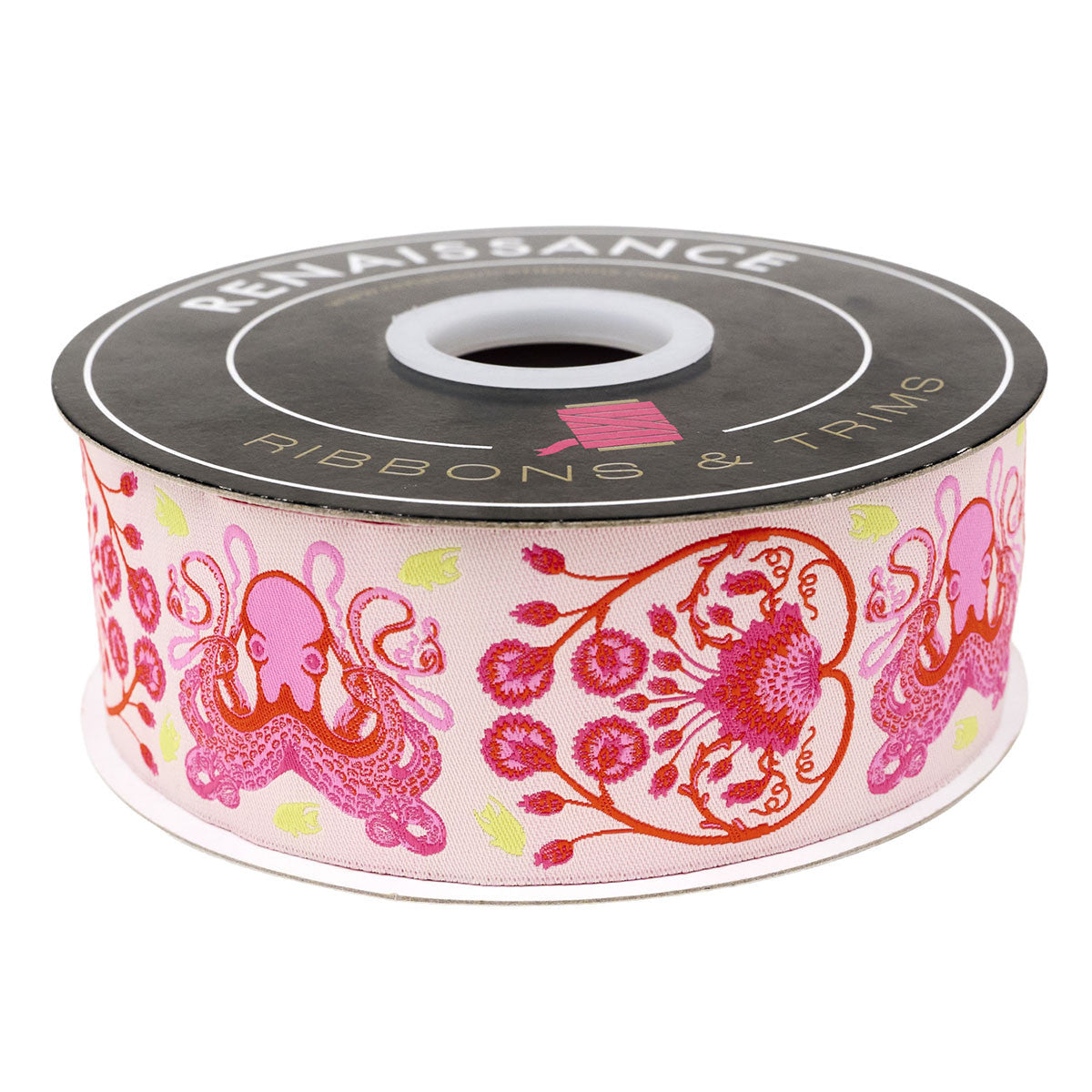 Preorder - Tula Pink - Floral Reef Ribbon - Octogarden Coralline - 1-7/8" - By The Yard - Ships April 2026