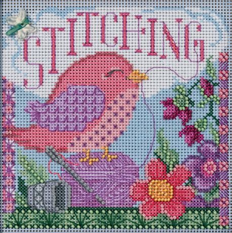Mill Hill Counted Cross Stitch Kit - Buttons and Beads Spring Series Bird Stitching