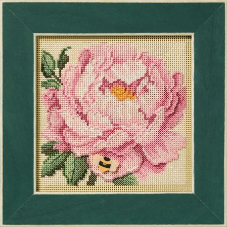 Mill Hill Counted Cross Stitch Kit - Buttons and Beads Spring Series Peony