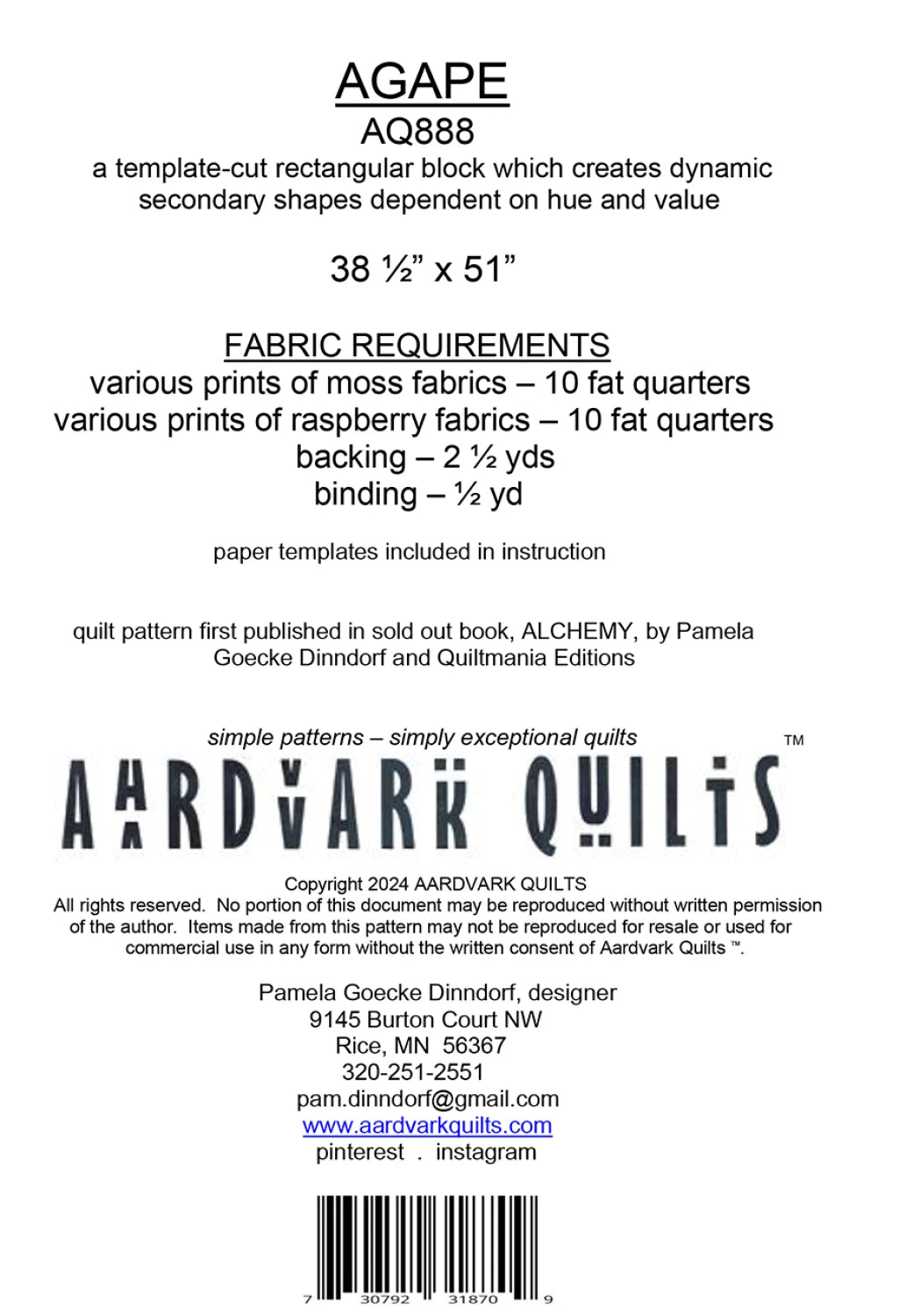 Agape Quilt Pattern By Aardvark Quilts