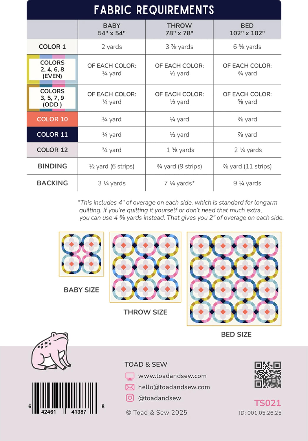 Moonbeam Quilt Pattern By Toad and Sew