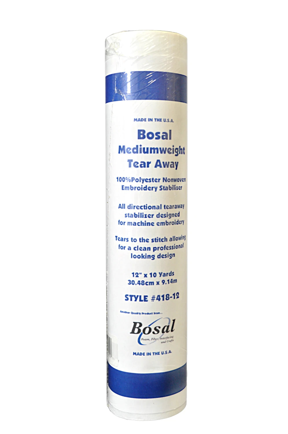 Bosal Tear Away Medium Weight Stabilizer 12"x 10 Yards