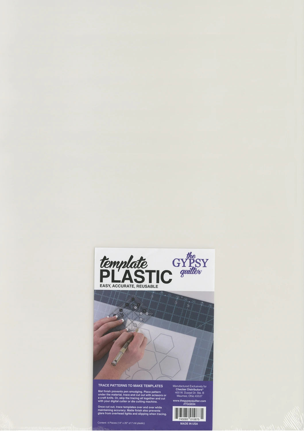 The Gyspy Quilter Template Plastic 14" x 10"