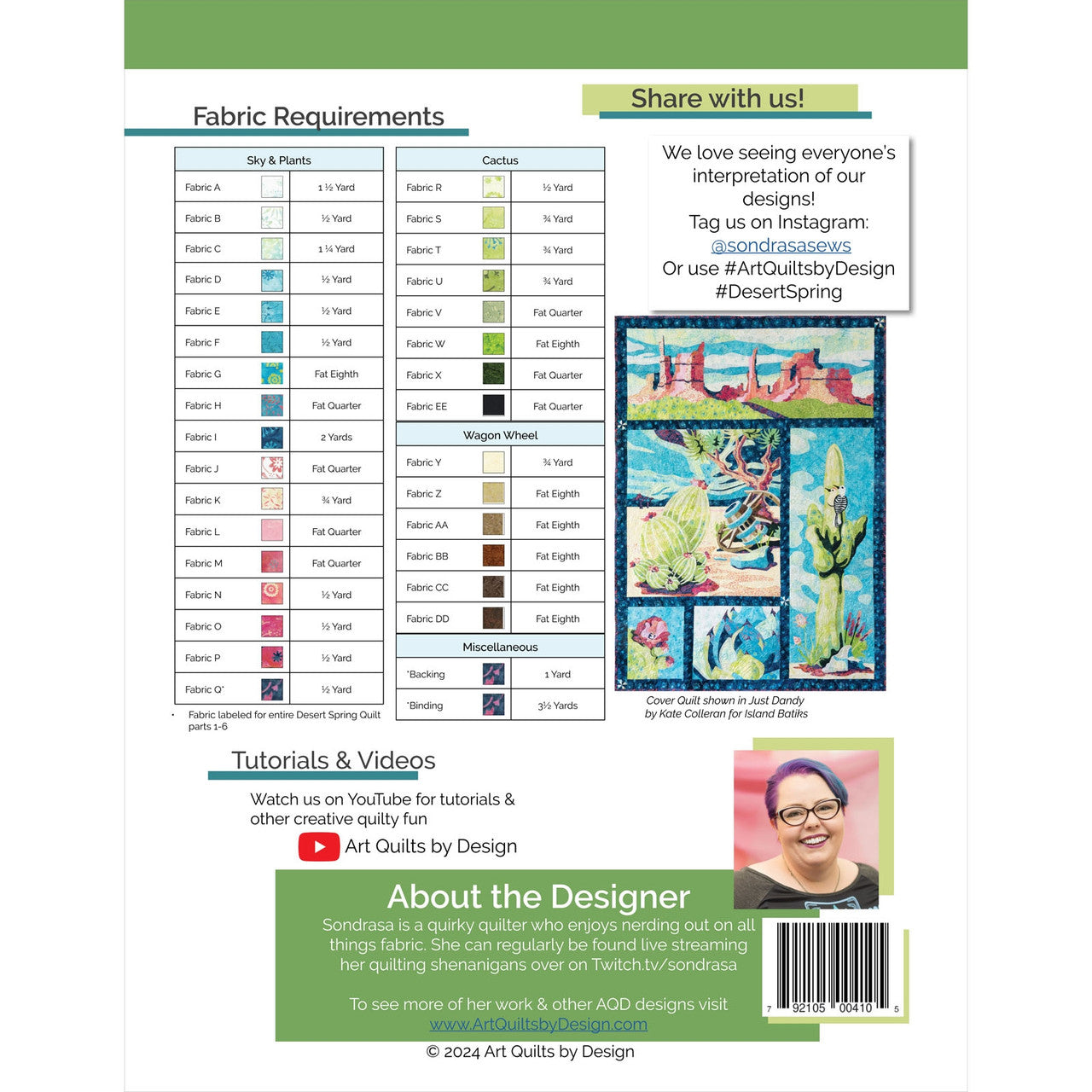 Desert Spring Block Of The Month Quilt Pattern Part 6 By Art Quilts by Design