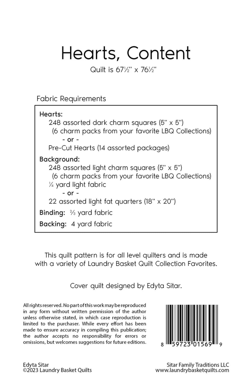 Hearts Content Quilt Pattern By Laundry Basket Quilts