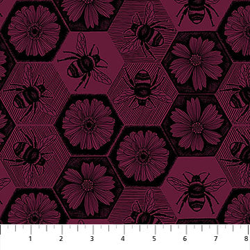 Northcott - Anna Maria Textiles - Indelible Ink - Busy Bees - AMT1005-26L
