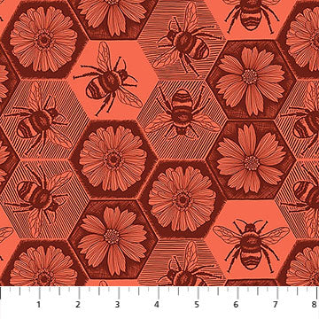Northcott - Anna Maria Textiles - Indelible Ink - Busy Bees - AMT1005-38V