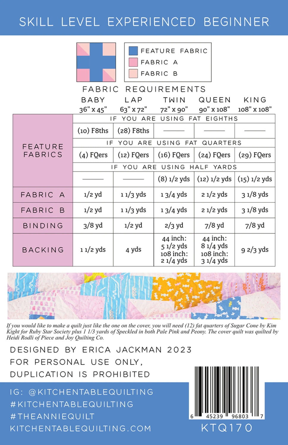 The Annie Quilt Pattern By Kitchen Table Quilting