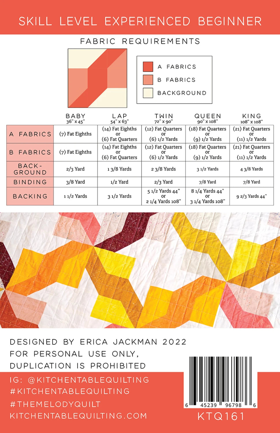 The Melody Quilt Pattern By Kitchen Table Quilting