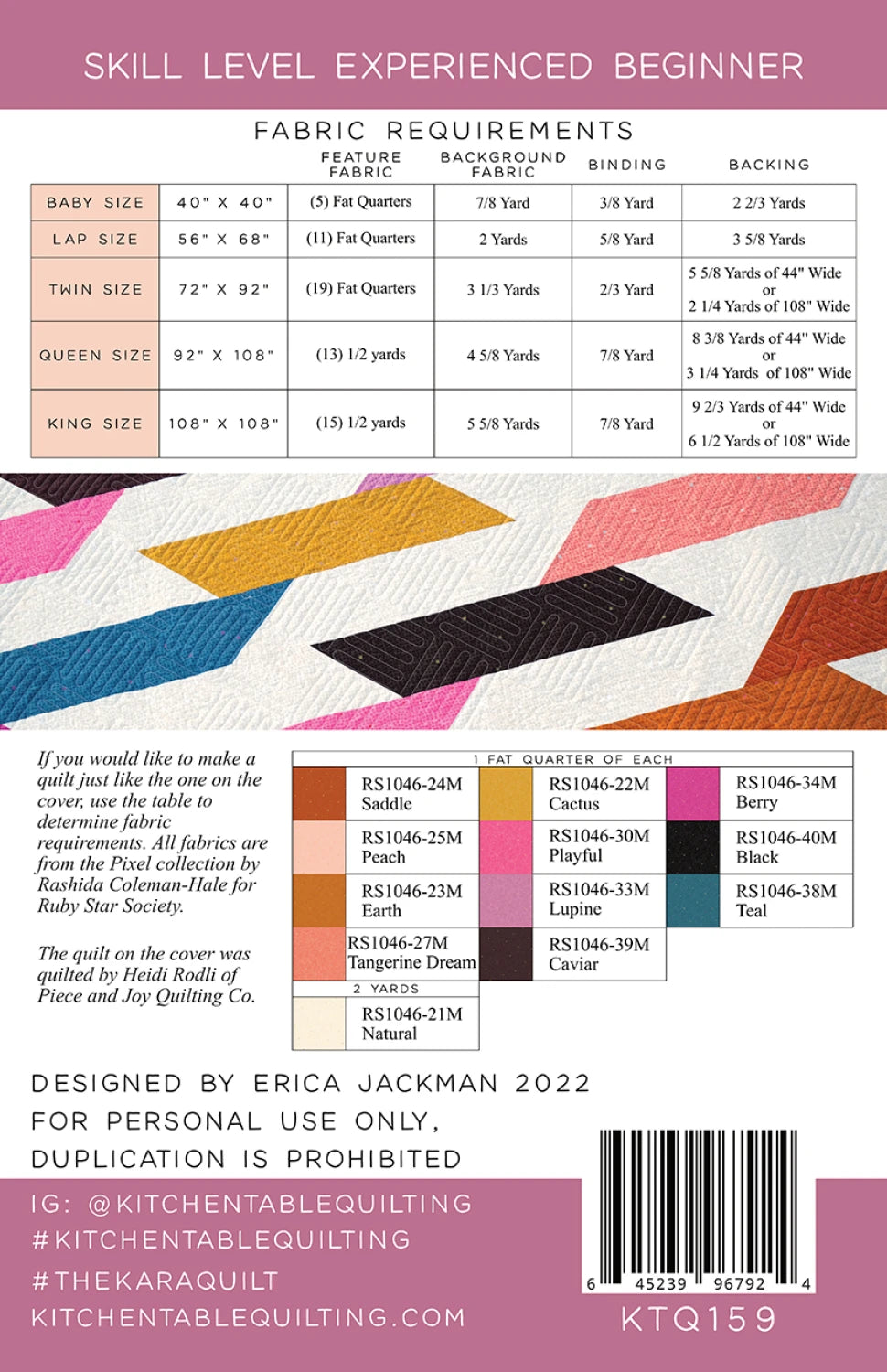 The Kara Quilt Pattern By Kitchen Table Quilting