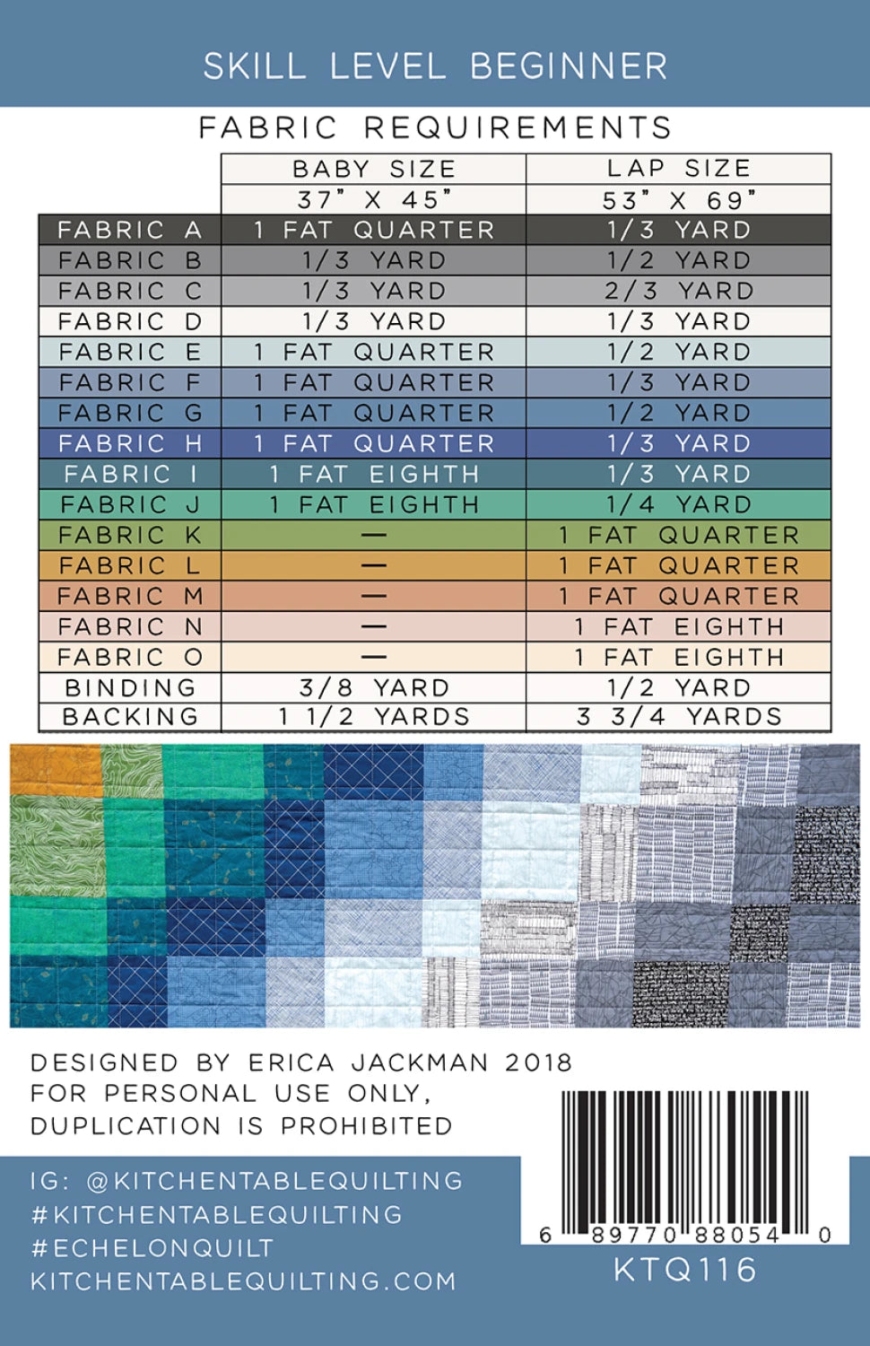 The Echelon Quilt Pattern By Kitchen Table Quilting