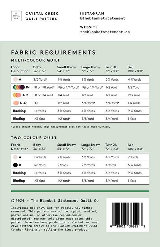 Crystal Creek Quilt Pattern By The Blanket Statement