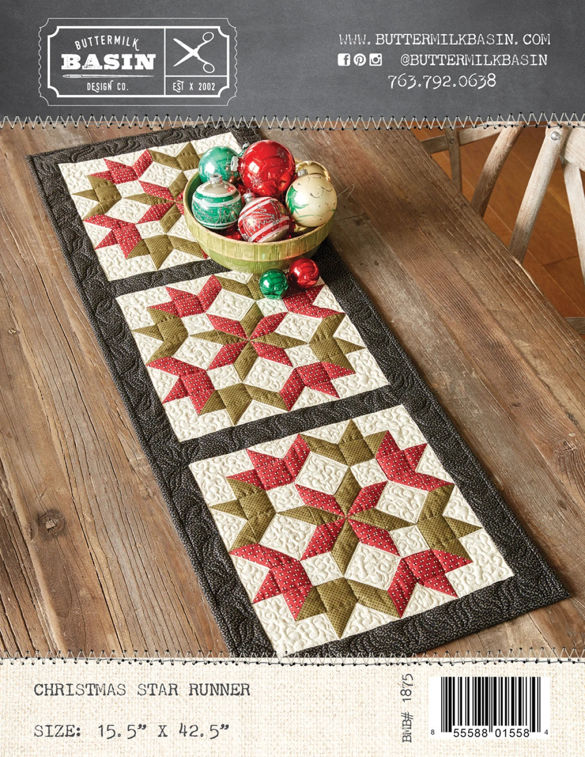 Christmas Star Table Runner Pattern By Buttermilk Basin