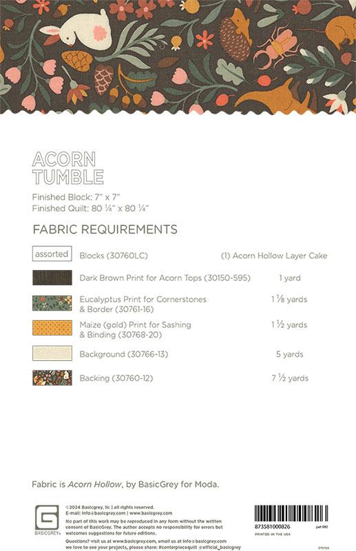 Acorn Tumble Quilt Pattern By Basic Grey
