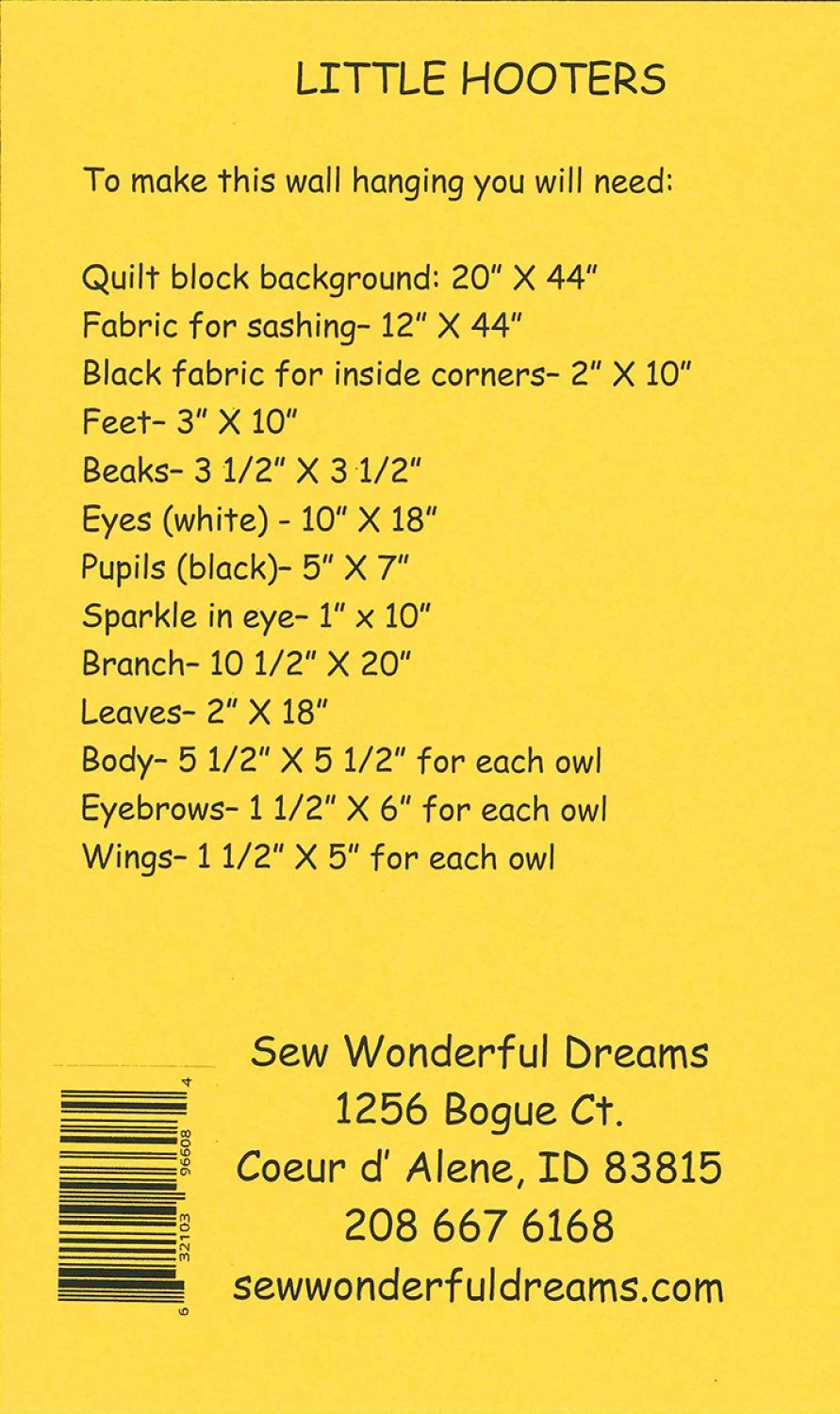 Little Hooters Quilt Pattern By Sew Wonderful Dreams