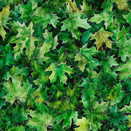 QT Fabrics - Earthly Delights - Green Maple Leaves - 31291 G