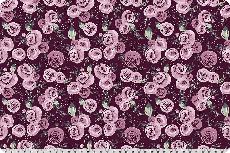 Shannon Fabrics - Garden Roses Quilting Cuddle - Woodrose - 44" Wide - Minky Cuddle Fabric